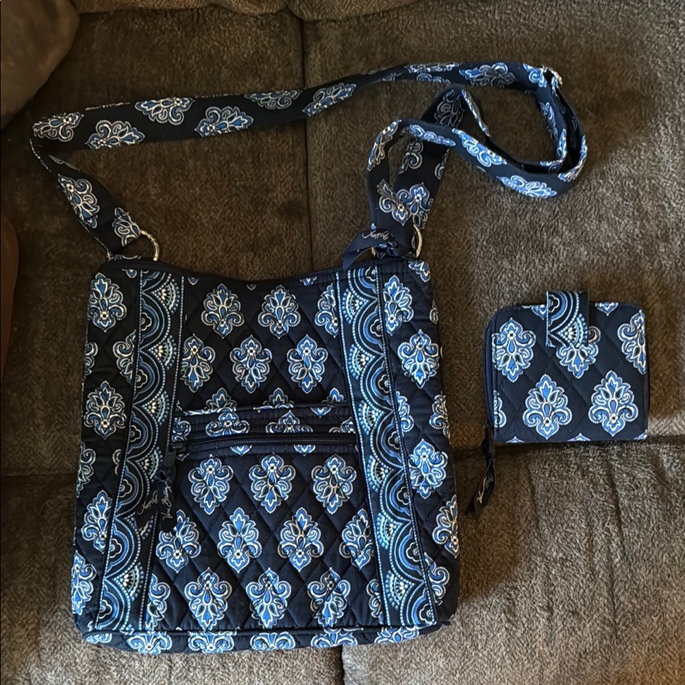 Vera Bradley Blue Crossbody Bag Quilted Cotton